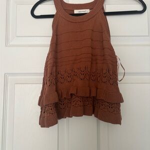 Idem Ditto Brown Lace Tank Top